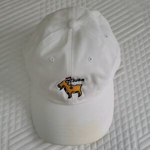 White Cap with Embroidered Tiger Design